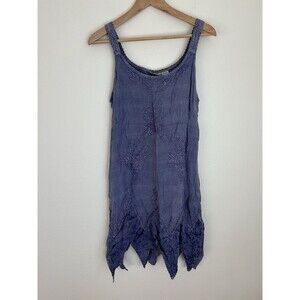 Vintage Fairy Dress Asymmetrical Hem Embroidered Mini Soutache Renaissance